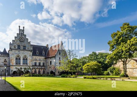 Bad Bentheim, Germany - August 25, 2021: Overview of Bentheim Castle in Nordrhine Westfalen in Germany, Largest hilltop castle in northwestern Germany, Stock Photo