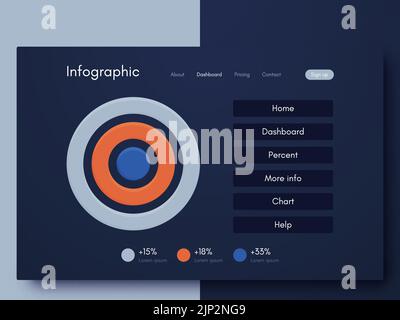 Modern infographic vector elements for business brochures. Use in website, corporate brochure, advertising and marketing. Pie charts, line graphs Stock Vector