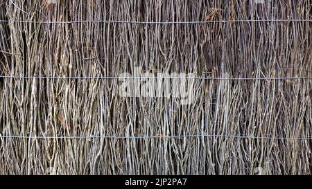 brushwood fencing made with natural melaleuca uncinata Stock Photo