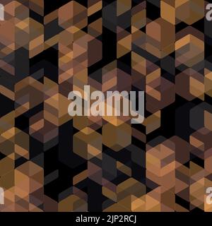 Abstract decorative illustration of hexagon and triangular Grid shape mosaic pattern with multicolored geometric background for wallpapers Stock Photo