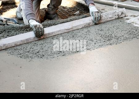 screed, planing, levelling, screeds, arrange, plan, project, projects Stock Photo