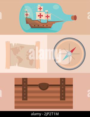 set of columbus day Stock Vector