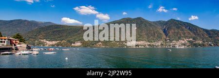 Amazing panoramic, large format, image of Bellano & Gittana, Lake Como from Nobiallo, Lombardie, Italy Stock Photo