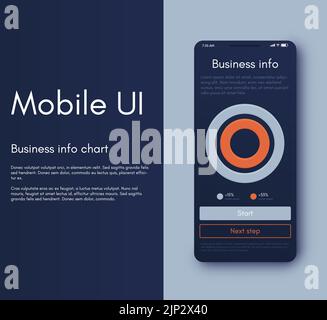 Vector graphics infographics with mobile phone. Template for creating mobile applications, workflow layout, diagram, banner, web design, business Stock Vector