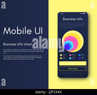 Vector graphics infographics with mobile phone. Template for creating mobile applications, workflow layout, diagram, banner, web design, business Stock Vector