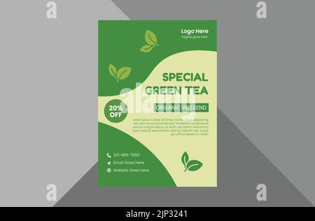 organic healthy food flyer template. vegetarian restaurant poster leaflet design. a4 template, brochure design. Stock Vector