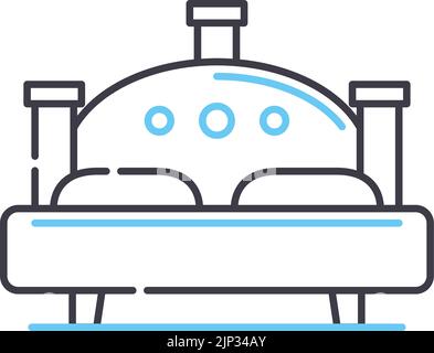 bed line icon, outline symbol, vector illustration, concept sign Stock Vector