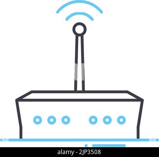 5g wifi router line icon, outline symbol, vector illustration, concept sign Stock Vector