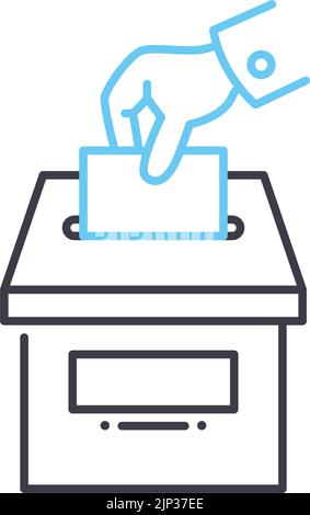 ballot box line icon, outline symbol, vector illustration, concept sign Stock Vector