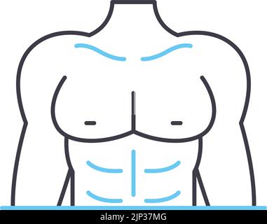 Abs workout icon, linear isolated illustration, thin line vector, web ...