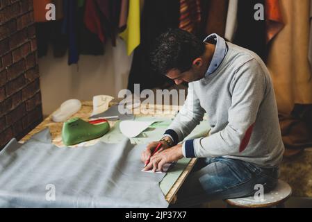craft, leather, manufacturing, cut, shoemaker, crafts, leathers, cuts, shoemakers Stock Photo