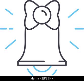 bell line icon, outline symbol, vector illustration, concept sign Stock Vector