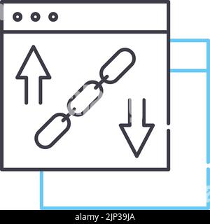 backlink line icon, outline symbol, vector illustration, concept sign Stock Vector