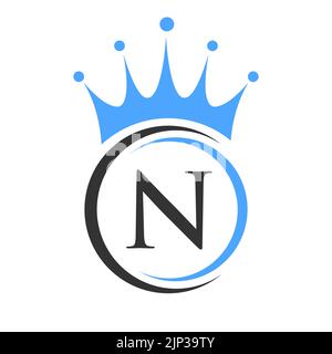 Letter N Cricket Batsman Logo Design Vector Sign. Cricket Club Logotype Symbol Stock Vector