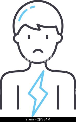 abnormal line icon, outline symbol, vector illustration, concept sign Stock Vector