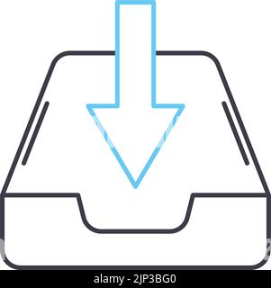 accounting inbox line icon, outline symbol, vector illustration, concept sign Stock Vector