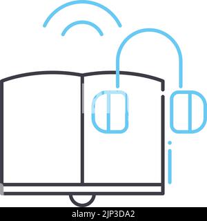 audiobook line icon, outline symbol, vector illustration, concept sign Stock Vector