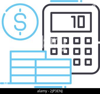 budget system line icon, outline symbol, vector illustration, concept sign Stock Vector