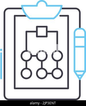 business clipboard line icon, outline symbol, vector illustration, concept sign Stock Vector