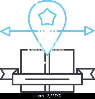 brand positioning line icon, outline symbol, vector illustration, concept sign Stock Vector