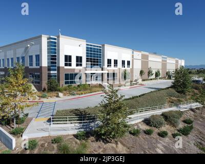 Aerial View Of Industrial Commerce Office Buildings. Stock Photo