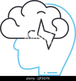 Brain insight icon outline vector. Mind brainstorm. Think problem Stock ...