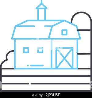 barn line icon, outline symbol, vector illustration, concept sign Stock Vector