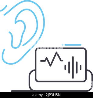 Ear examination linear illustration Stock Vector Image & Art - Alamy