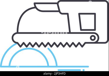 bow saw line icon, outline symbol, vector illustration, concept sign Stock Vector