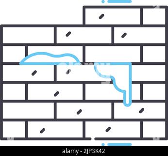 brickwall line icon, outline symbol, vector illustration, concept sign Stock Vector