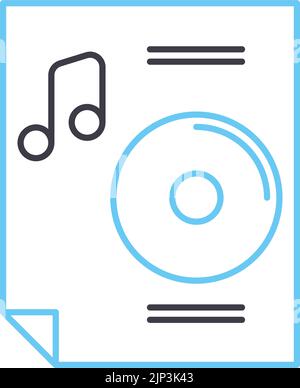 audio file line icon, outline symbol, vector illustration, concept sign Stock Vector
