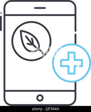 alternative medicine magazine line icon, outline symbol, vector illustration, concept sign Stock Vector