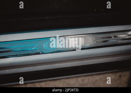 A closeup shot of an opel logo on modern car Stock Photo