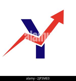 Letter Y Financial Logo. Finance and Financial Investment Development Logo Template Concept with Business Growth Arrow Stock Vector
