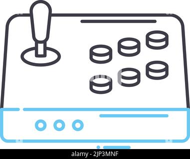 arcade game joystick line icon, outline symbol, vector illustration, concept sign Stock Vector