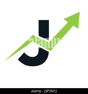 Letter J Financial Logo. Finance and Financial Investment Development Logo Template Concept with Business Growth Arrow Stock Vector
