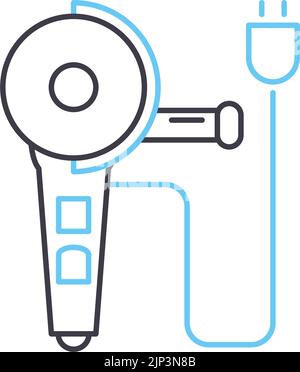 angle grinder machine line icon, outline symbol, vector illustration, concept sign Stock Vector