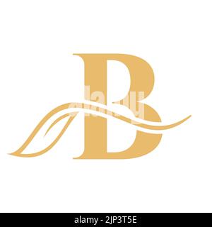 Letter B Beauty Flower Logo with Creative Concept Beauty, salon, Spa, Fashion and Yoga Sign Stock Vector