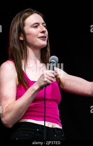 Northlands Race Track, Canada. 14th Aug, 2022. Maddy Smith performs at the Great Outdoor Comedy Festival. Credit: SOPA Images Limited/Alamy Live News Stock Photo