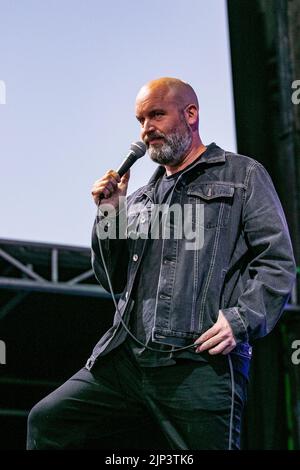 Northlands Race Track, Canada. 14th Aug, 2022. Tom Segura performs at the Great Outdoor Comedy Festival. Credit: SOPA Images Limited/Alamy Live News Stock Photo