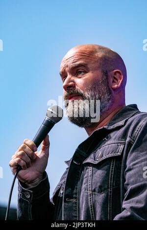 Northlands Race Track, Canada. 14th Aug, 2022. Tom Segura performs at the Great Outdoor Comedy Festival. Credit: SOPA Images Limited/Alamy Live News Stock Photo