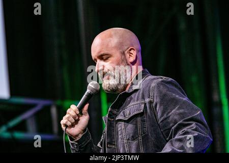 Northlands Race Track, Canada. 14th Aug, 2022. Tom Segura performs at the Great Outdoor Comedy Festival. Credit: SOPA Images Limited/Alamy Live News Stock Photo