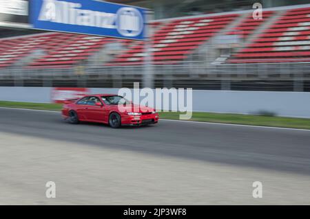 A selective focus of a racing modified drift car model-Nissan Silvia S14 Stock Photo