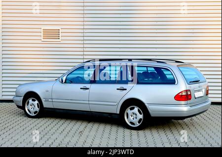 Mercedes-Benz W 210, used car, Mercedes Benz, classic, family, automotive, historical, travel, long weekend of celebrating, Mercedes-Benz W 210, Stock Photo