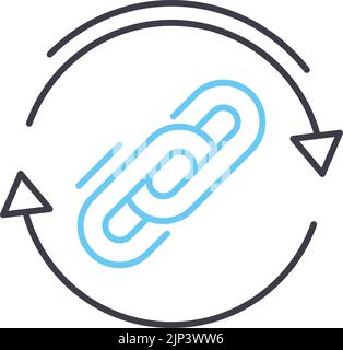 backlinks line icon, outline symbol, vector illustration, concept sign Stock Vector