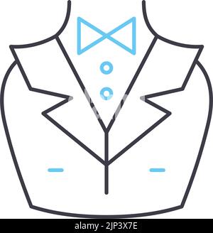bow tie line icon, outline symbol, vector illustration, concept sign Stock Vector