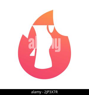 Foot Care Logo Concept with Fire Shape. Foot Surgery and Treatment Logo Stock Vector