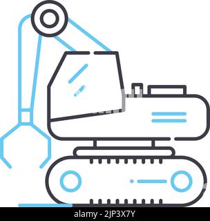 agriculture crane line icon, outline symbol, vector illustration, concept sign Stock Vector