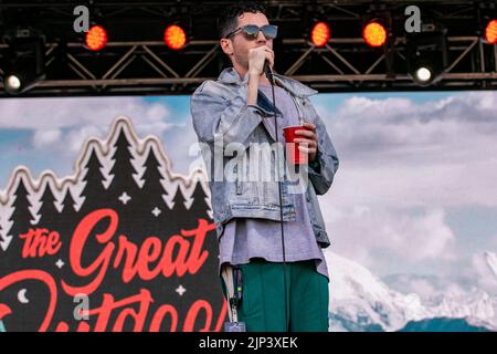 Northlands Race Track, Canada. 14th Aug, 2022. Ricky Valez performs at the Great Outdoor Comedy Festival. (Photo by Ron Palmer/SOPA Images/Sipa USA) Credit: Sipa USA/Alamy Live News Stock Photo