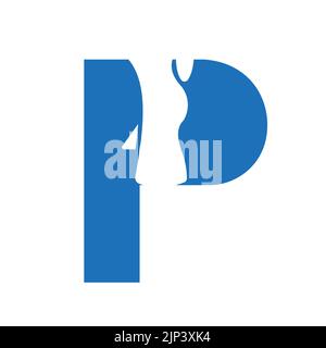 Letter P Foot Treatment Logo and Foot Surgery Logo Template Concept with Foot Care Stock Vector